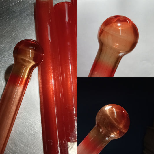 Exp. Blood Red over Icy White Satin Tube