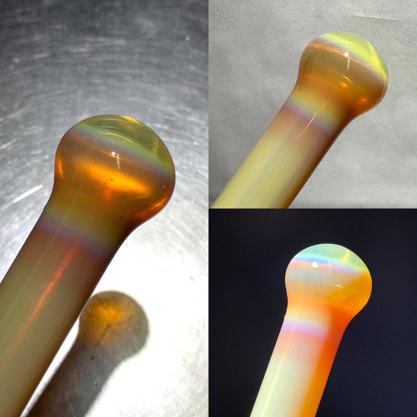 Exp. Orange Rainbow Phoenix (unique) over Icy White Satin Tube